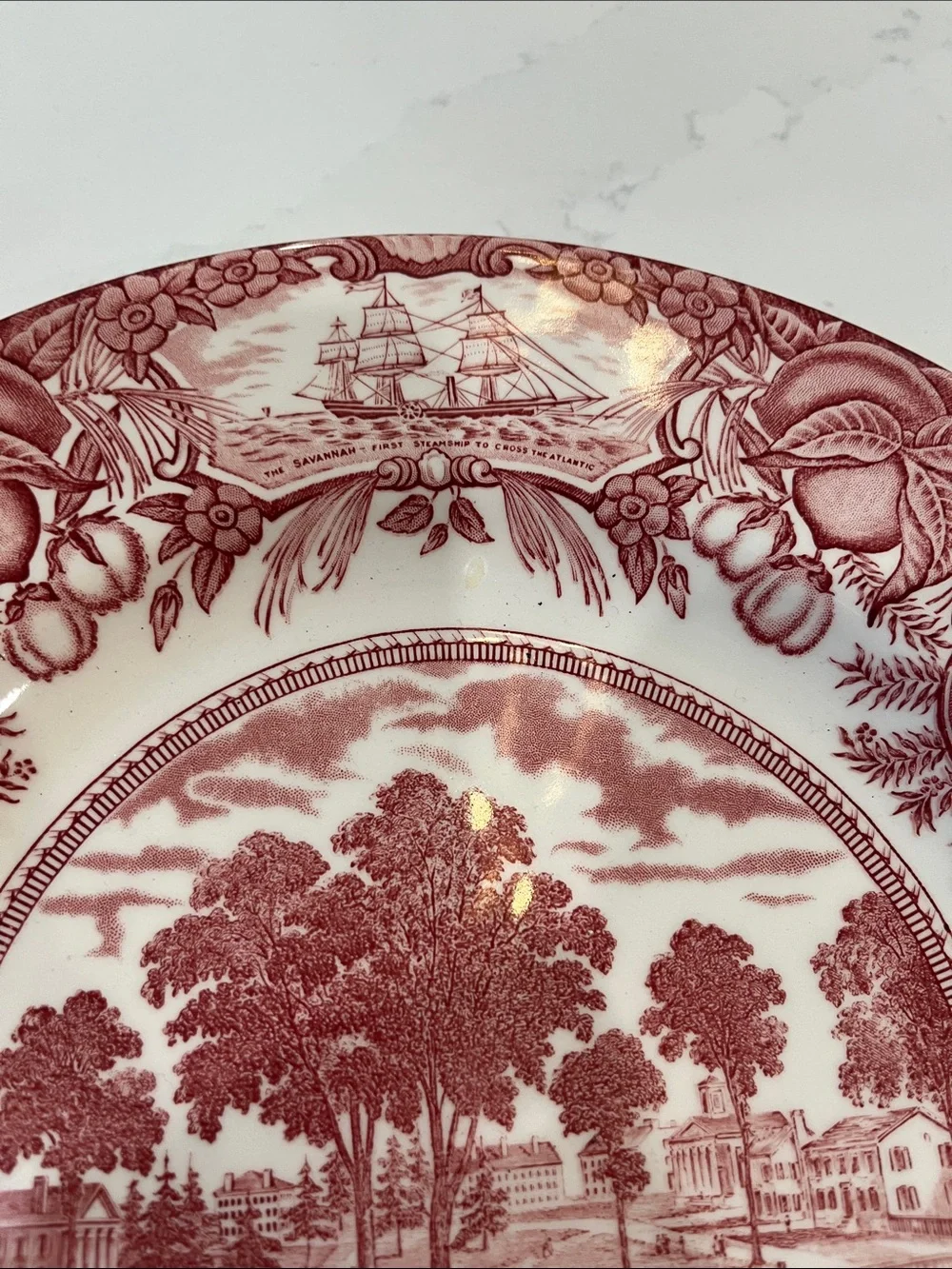 Wedgwood University of Georgia Transferware Plate in Burgundy